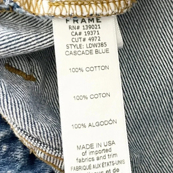 Frame Le Drew High Rise Bootcut Jeans in Cascade Blue Women's Waist Size 24 - Picture 8 of 9